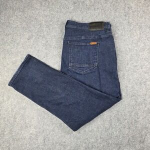Off The Grid Hideout Jeans Dark Blue Denim Men's 38x30 Pants Stretch Side Zipper